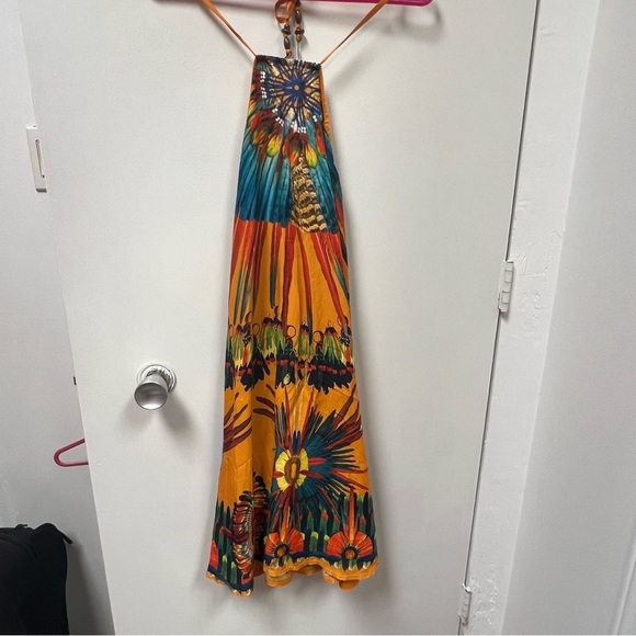 Jean Paul Gaultier Feather print 90s halter dress - Picture 4 of 8